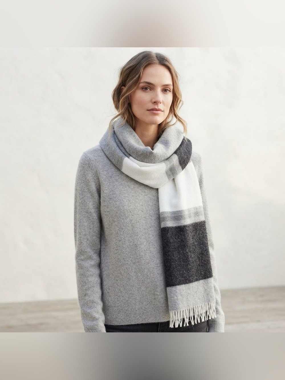 Paris Accessories Colorblock Winter Blanket Scarf Wrap Shawl Multicolored Fringe